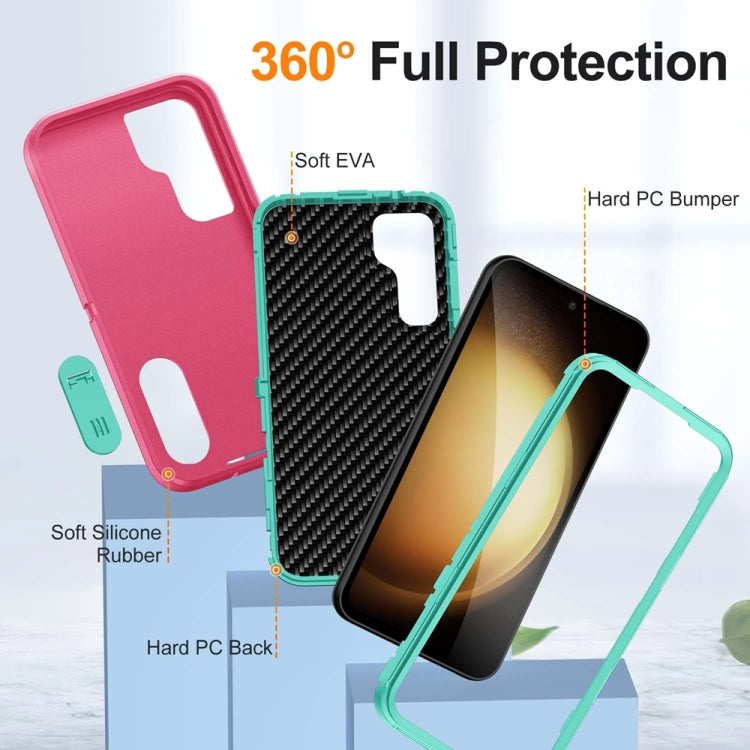 For Samsung Galaxy S23 FE 5G Rugged PC Hybrid Silicone Phone Case with Holder