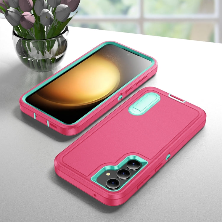For Samsung Galaxy S23 FE 5G Rugged PC Hybrid Silicone Phone Case with Holder