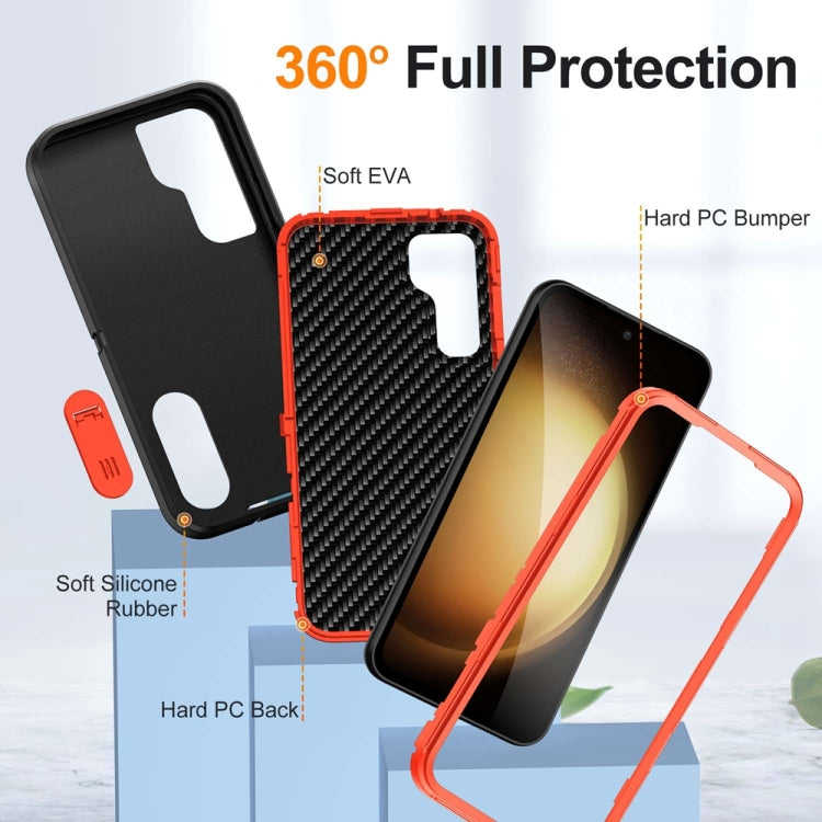 For Samsung Galaxy S23 FE 5G Rugged PC Hybrid Silicone Phone Case with Holder
