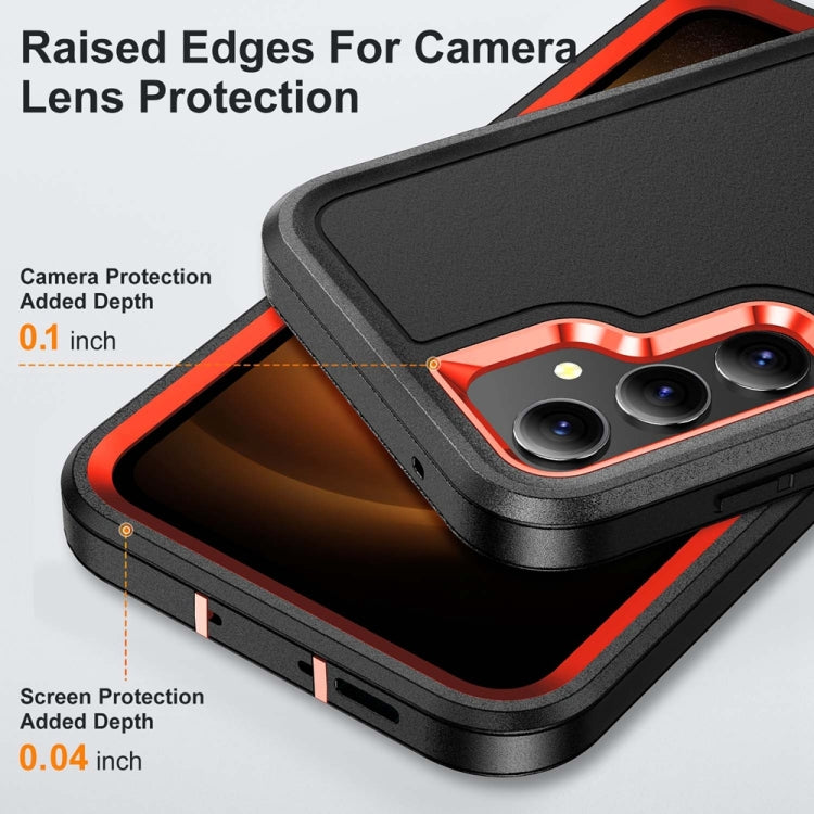 For Samsung Galaxy S23 FE 5G Rugged PC Hybrid Silicone Phone Case with Holder