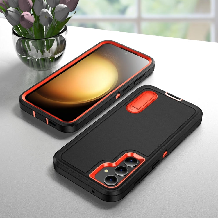For Samsung Galaxy S23 FE 5G Rugged PC Hybrid Silicone Phone Case with Holder