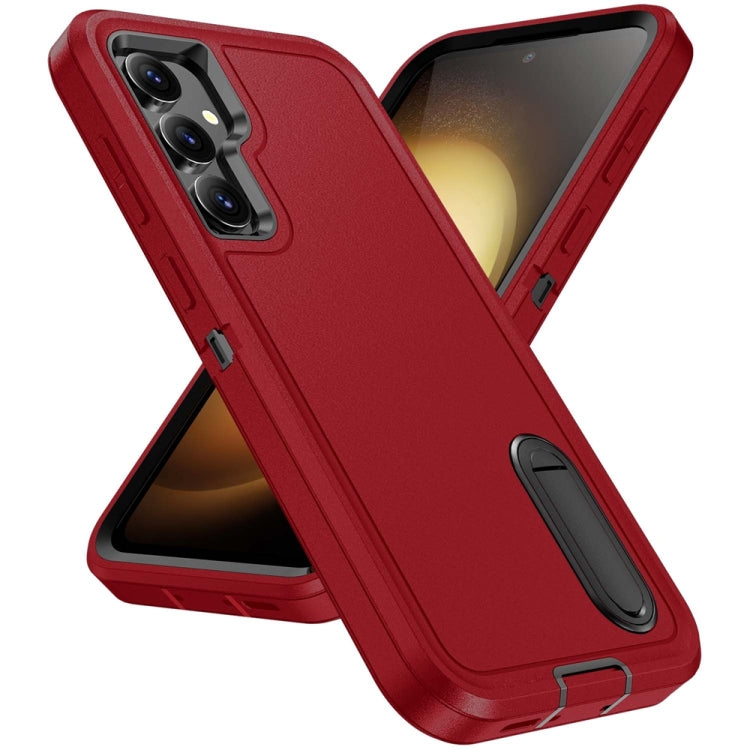For Samsung Galaxy S23 FE 5G Rugged PC Hybrid Silicone Phone Case with Holder