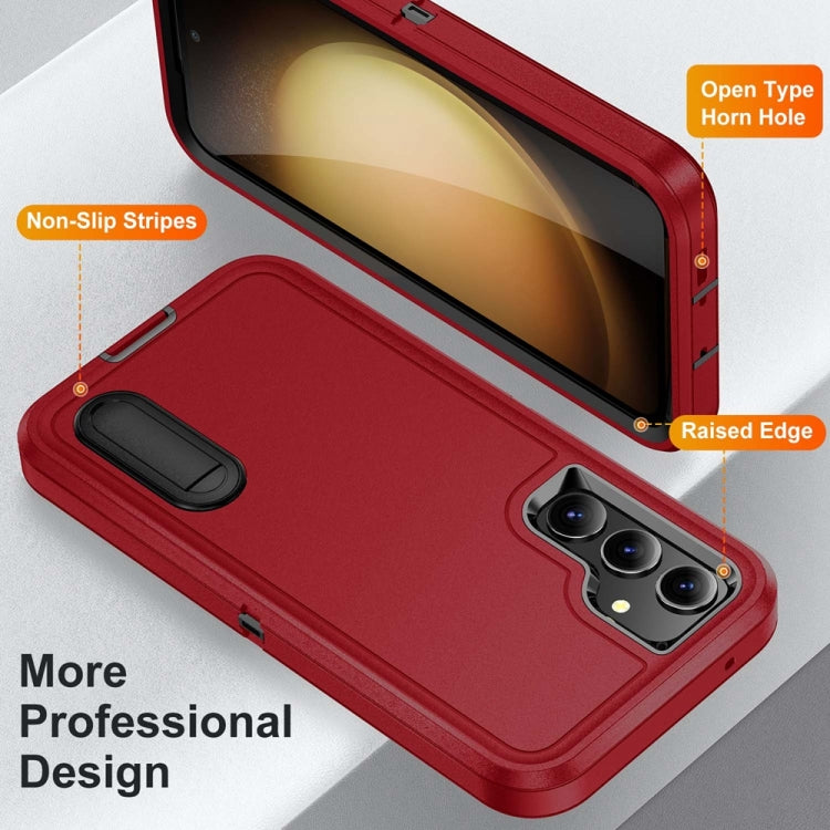 For Samsung Galaxy S23 FE 5G Rugged PC Hybrid Silicone Phone Case with Holder