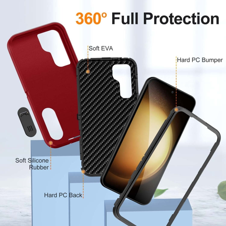 For Samsung Galaxy S23 FE 5G Rugged PC Hybrid Silicone Phone Case with Holder