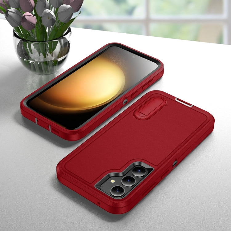 For Samsung Galaxy S23 FE 5G Rugged PC Hybrid Silicone Phone Case with Holder