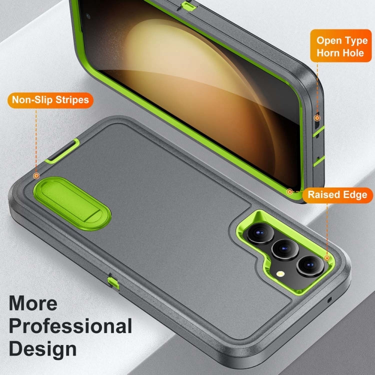 For Samsung Galaxy S23 FE 5G Rugged PC Hybrid Silicone Phone Case with Holder