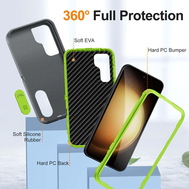 For Samsung Galaxy S23 FE 5G Rugged PC Hybrid Silicone Phone Case with Holder