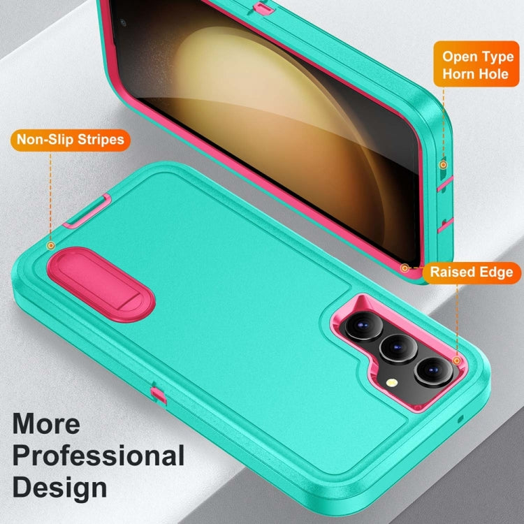 For Samsung Galaxy S23 FE 5G Rugged PC Hybrid Silicone Phone Case with Holder