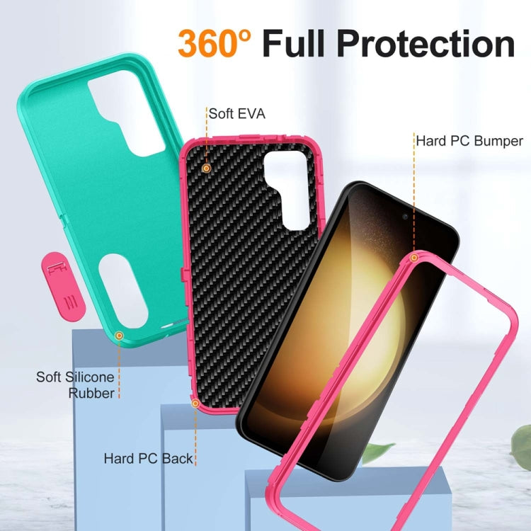 For Samsung Galaxy S23 FE 5G Rugged PC Hybrid Silicone Phone Case with Holder
