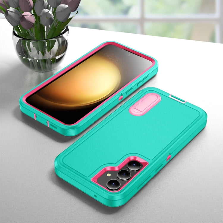 For Samsung Galaxy S23 FE 5G Rugged PC Hybrid Silicone Phone Case with Holder