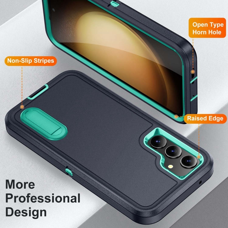 For Samsung Galaxy S23 FE 5G Rugged PC Hybrid Silicone Phone Case with Holder