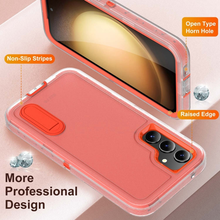 For Samsung Galaxy S23 FE 5G Rugged PC Hybrid Silicone Phone Case with Holder