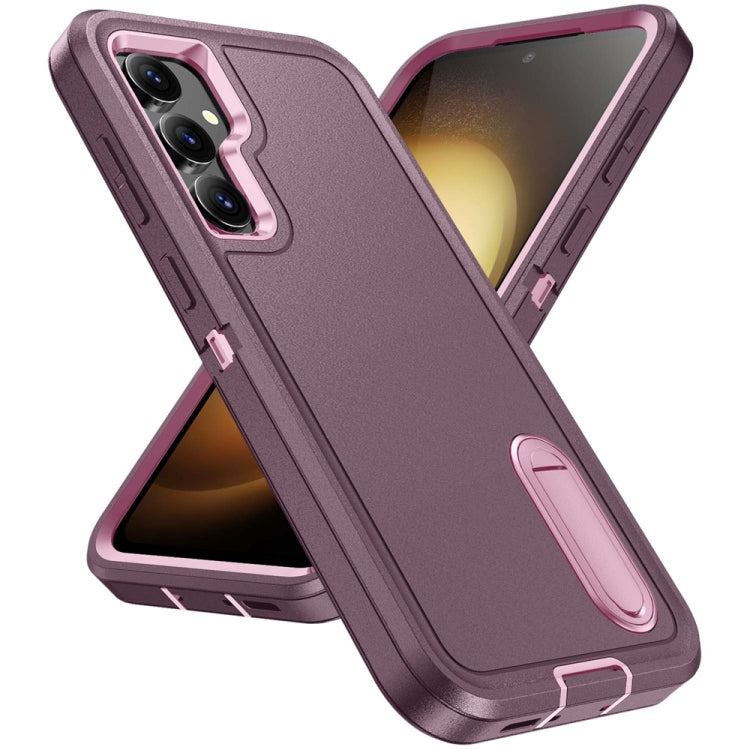 For Samsung Galaxy S23 FE 5G Rugged PC Hybrid Silicone Phone Case with Holder