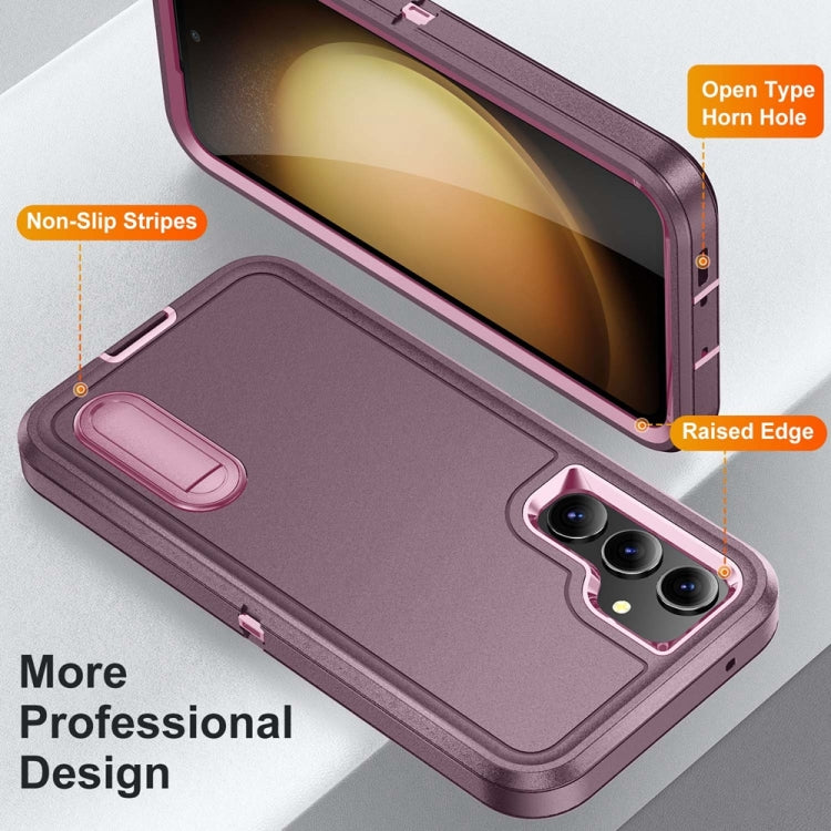 For Samsung Galaxy S23 FE 5G Rugged PC Hybrid Silicone Phone Case with Holder