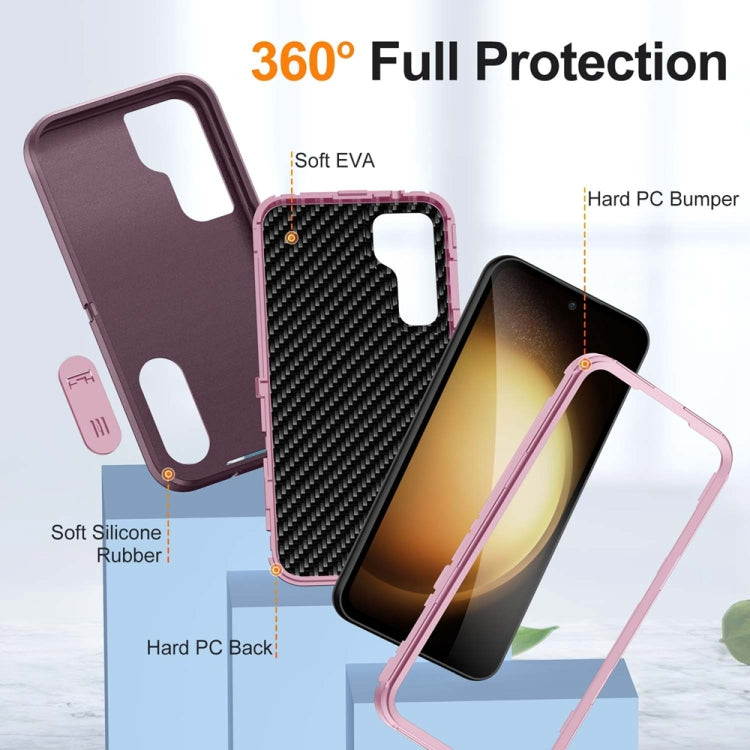 For Samsung Galaxy S23 FE 5G Rugged PC Hybrid Silicone Phone Case with Holder
