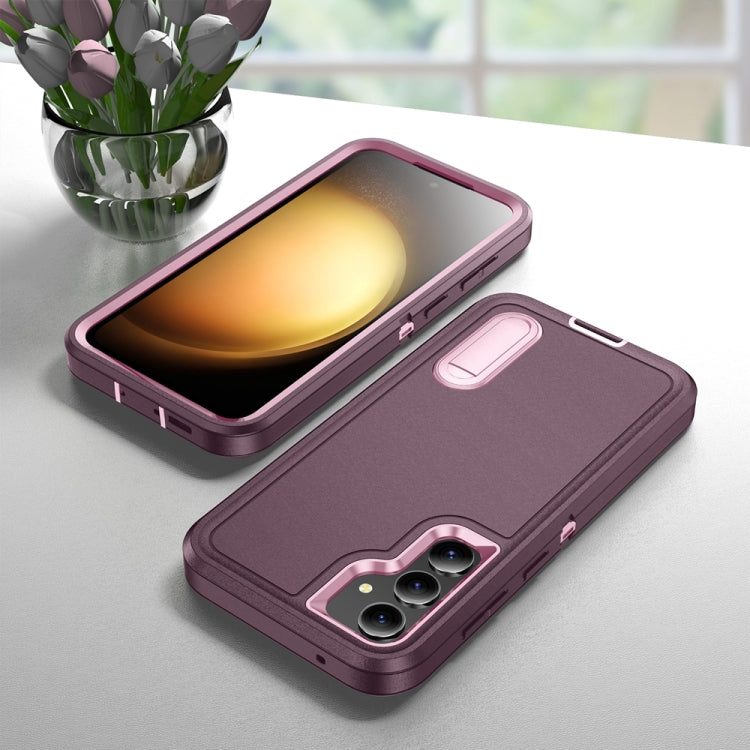 For Samsung Galaxy S23 FE 5G Rugged PC Hybrid Silicone Phone Case with Holder