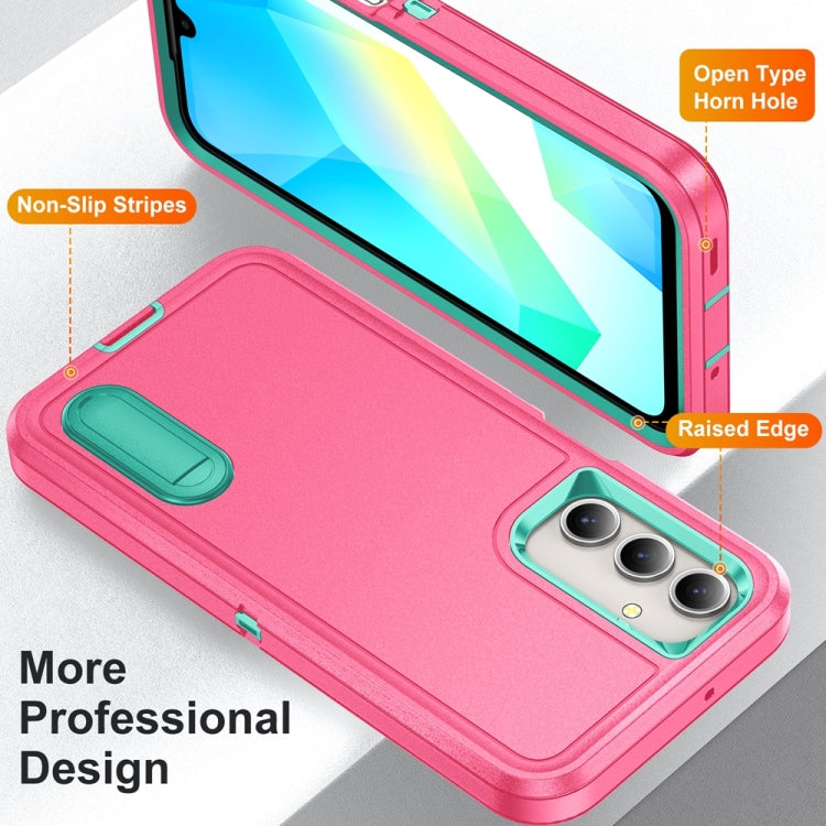 For Samsung Galaxy A16 4G Rugged PC Hybrid Silicone Phone Case with Holder