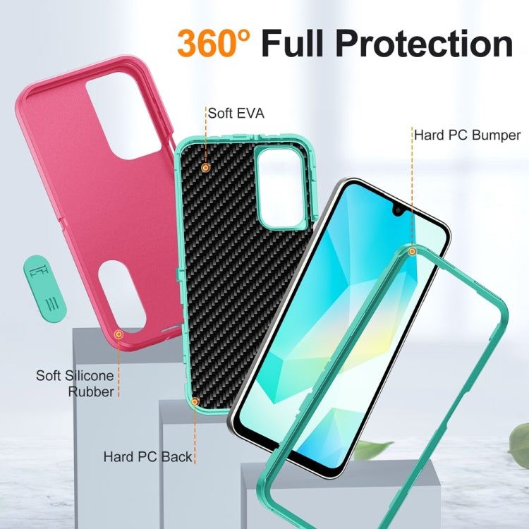 For Samsung Galaxy A16 4G Rugged PC Hybrid Silicone Phone Case with Holder