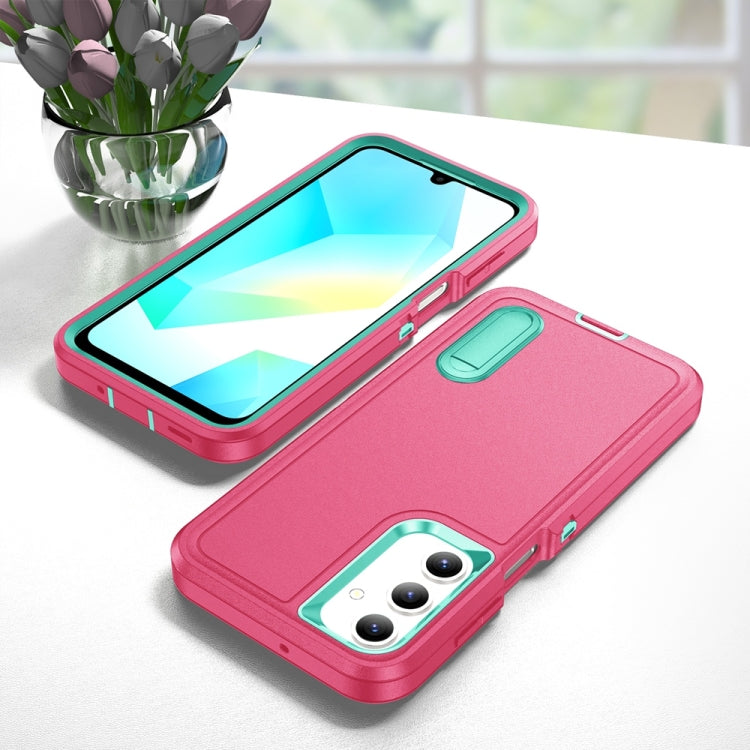 For Samsung Galaxy A16 4G Rugged PC Hybrid Silicone Phone Case with Holder