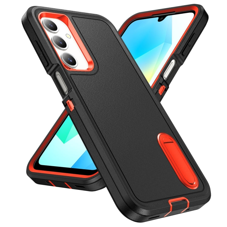 For Samsung Galaxy A16 4G Rugged PC Hybrid Silicone Phone Case with Holder