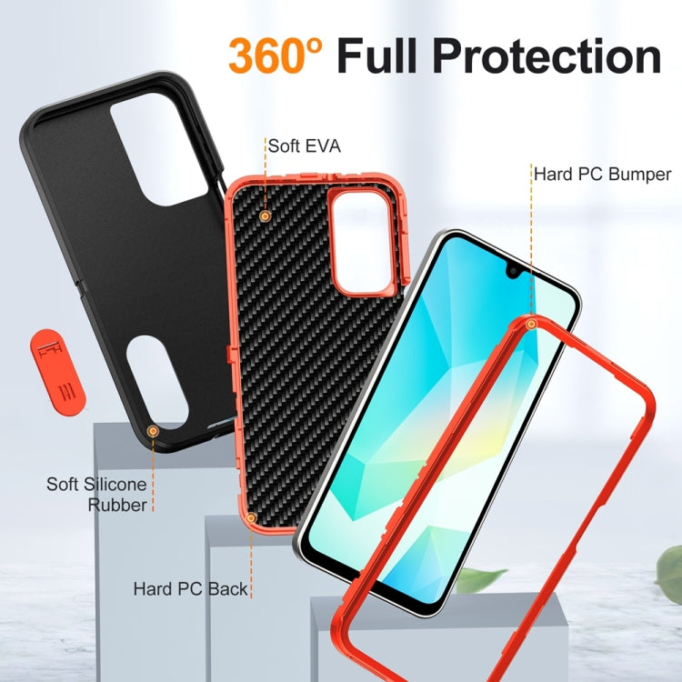 For Samsung Galaxy A16 4G Rugged PC Hybrid Silicone Phone Case with Holder