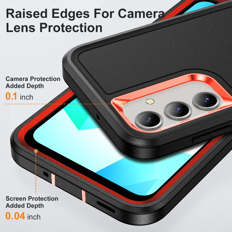 For Samsung Galaxy A16 4G Rugged PC Hybrid Silicone Phone Case with Holder
