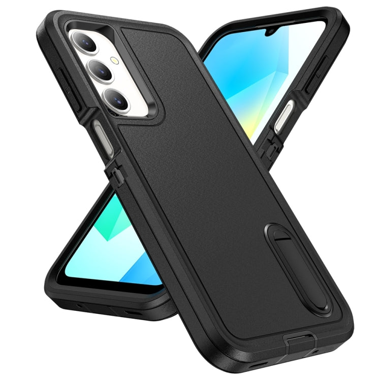For Samsung Galaxy A16 4G Rugged PC Hybrid Silicone Phone Case with Holder