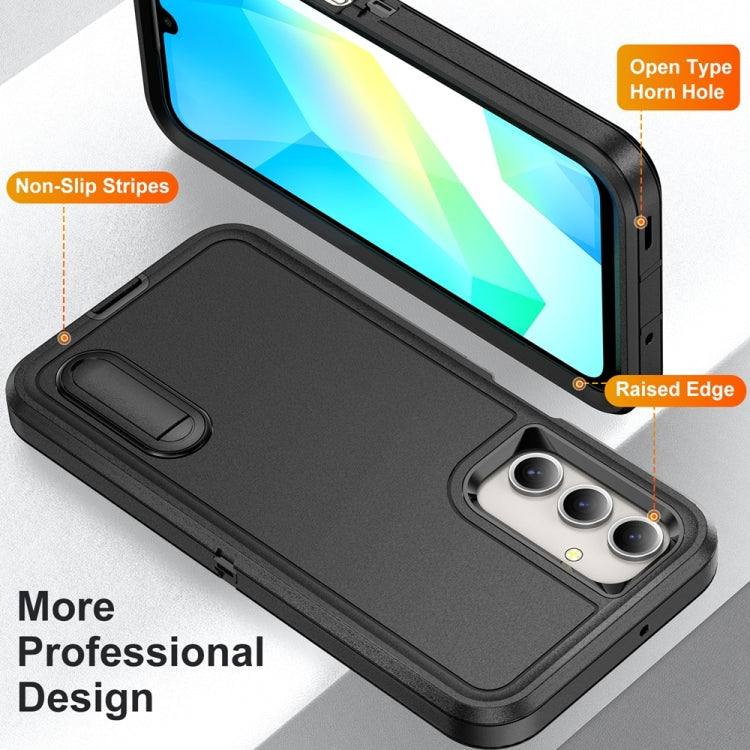For Samsung Galaxy A16 4G Rugged PC Hybrid Silicone Phone Case with Holder