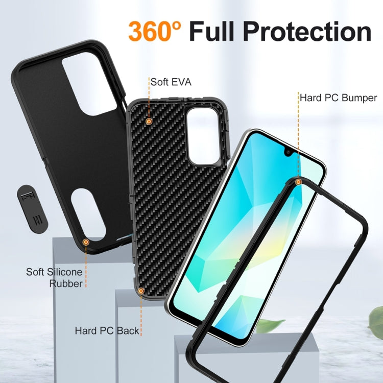 For Samsung Galaxy A16 4G Rugged PC Hybrid Silicone Phone Case with Holder