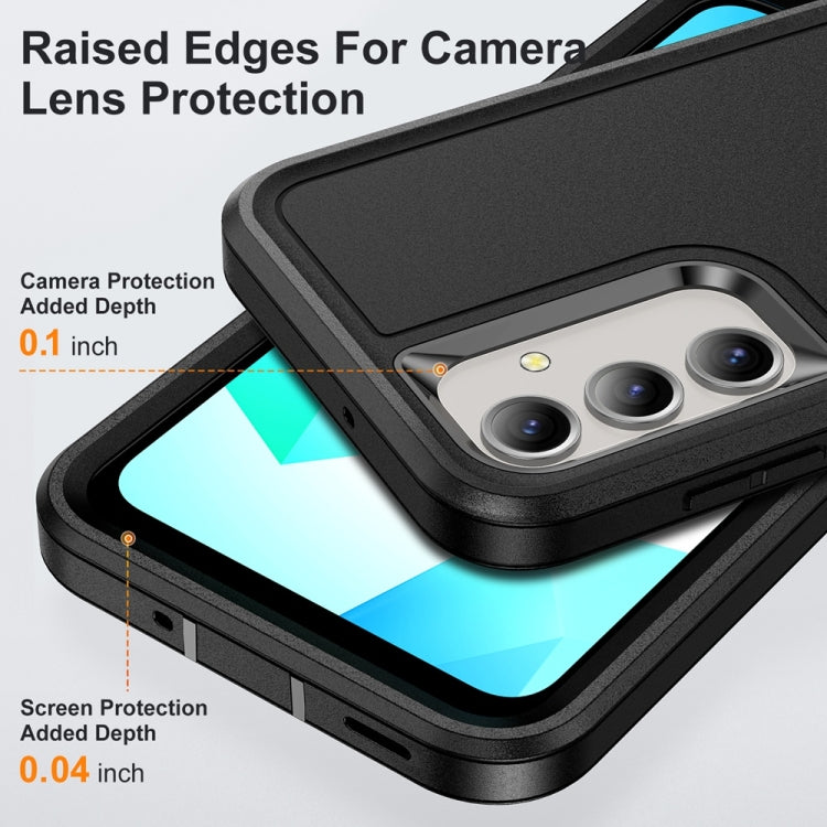 For Samsung Galaxy A16 4G Rugged PC Hybrid Silicone Phone Case with Holder