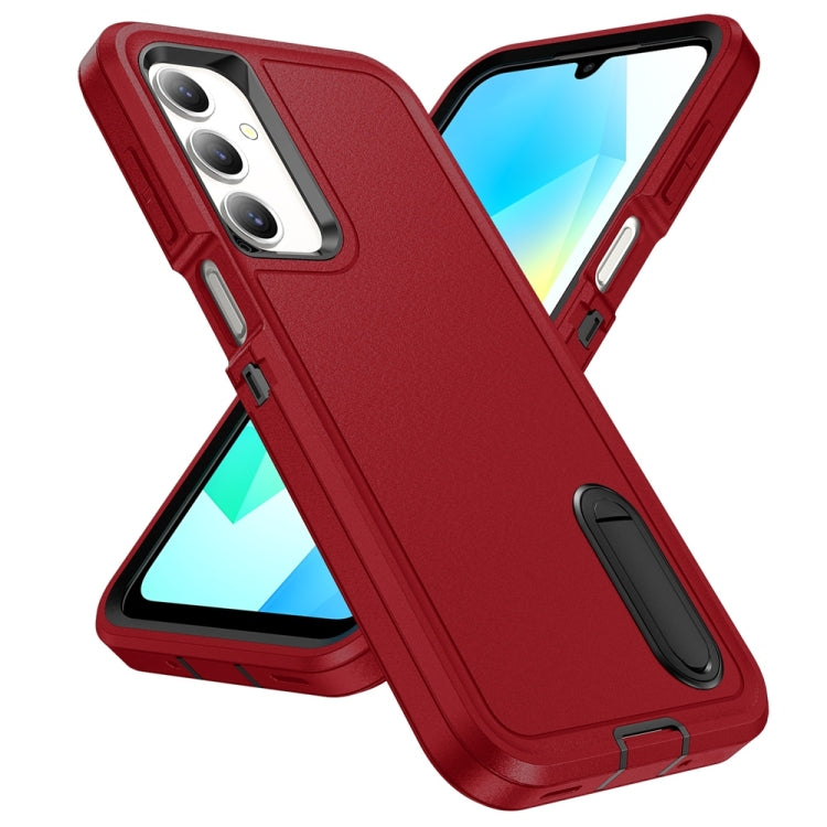 For Samsung Galaxy A16 4G Rugged PC Hybrid Silicone Phone Case with Holder
