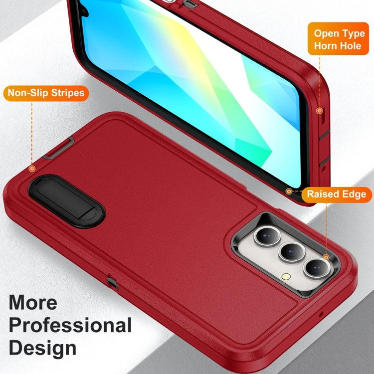 For Samsung Galaxy A16 4G Rugged PC Hybrid Silicone Phone Case with Holder