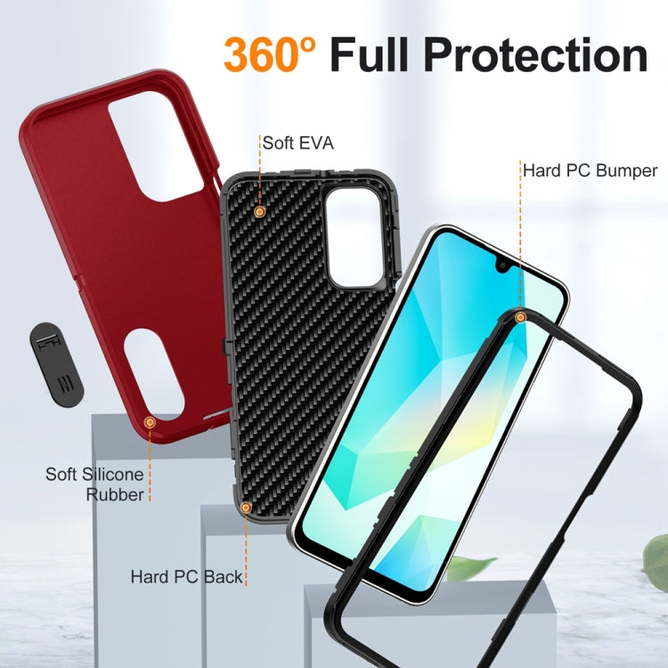 For Samsung Galaxy A16 4G Rugged PC Hybrid Silicone Phone Case with Holder