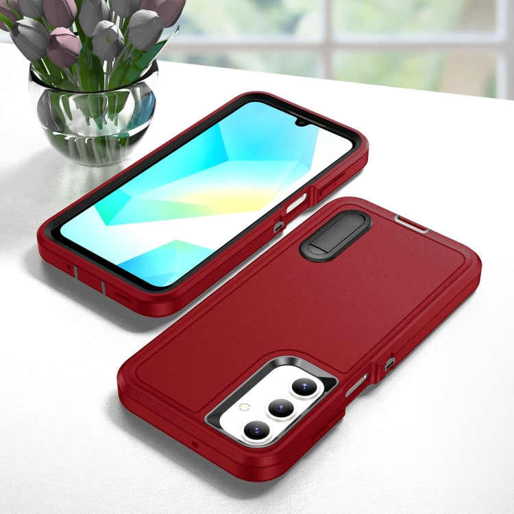 For Samsung Galaxy A16 4G Rugged PC Hybrid Silicone Phone Case with Holder