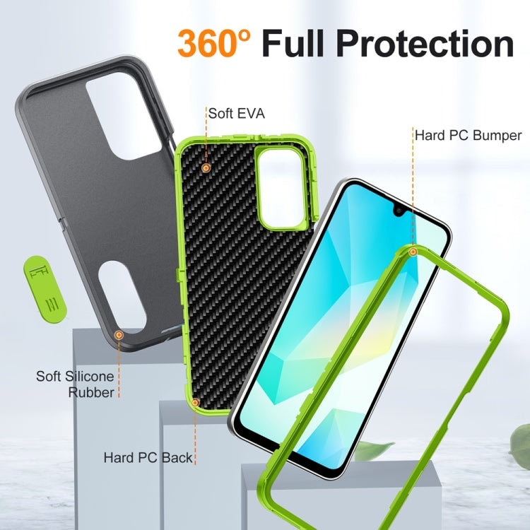 For Samsung Galaxy A16 4G Rugged PC Hybrid Silicone Phone Case with Holder
