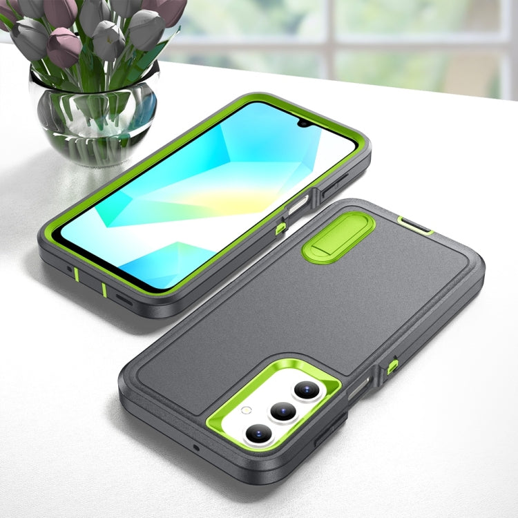 For Samsung Galaxy A16 4G Rugged PC Hybrid Silicone Phone Case with Holder