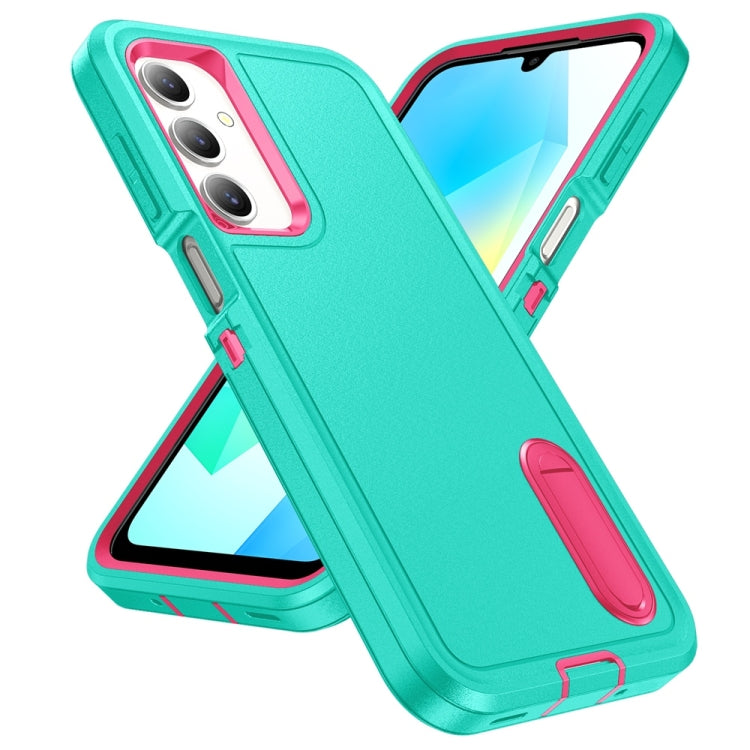 For Samsung Galaxy A16 4G Rugged PC Hybrid Silicone Phone Case with Holder