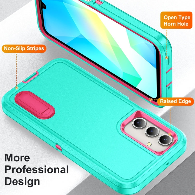 For Samsung Galaxy A16 4G Rugged PC Hybrid Silicone Phone Case with Holder