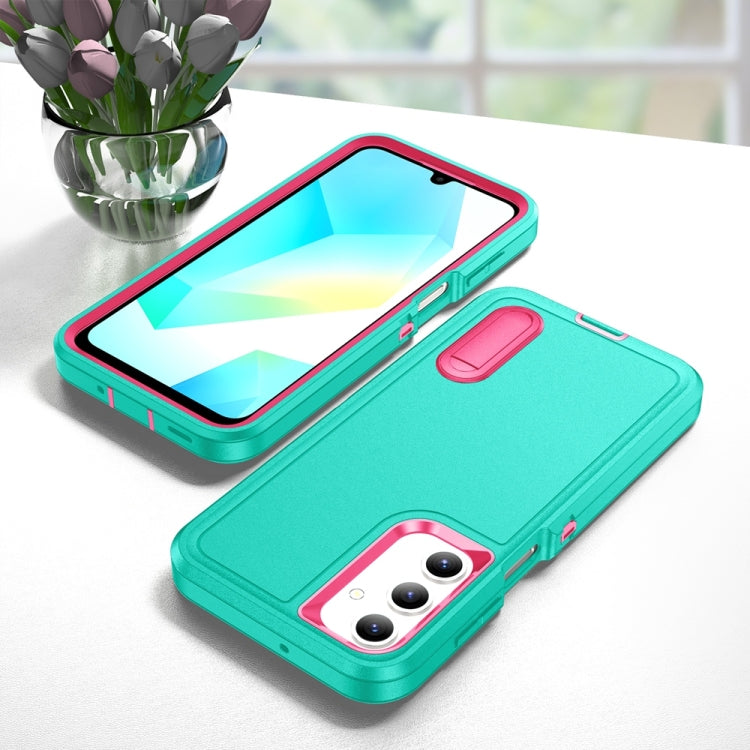 For Samsung Galaxy A16 4G Rugged PC Hybrid Silicone Phone Case with Holder