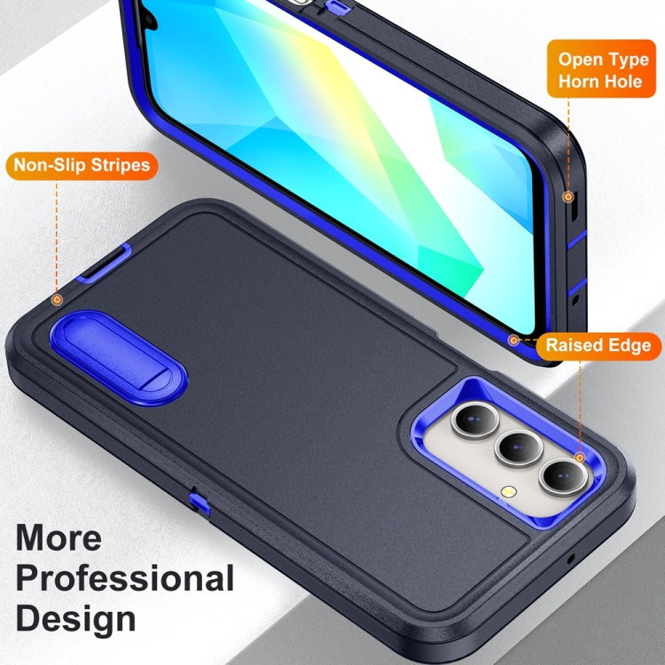 For Samsung Galaxy A16 4G Rugged PC Hybrid Silicone Phone Case with Holder