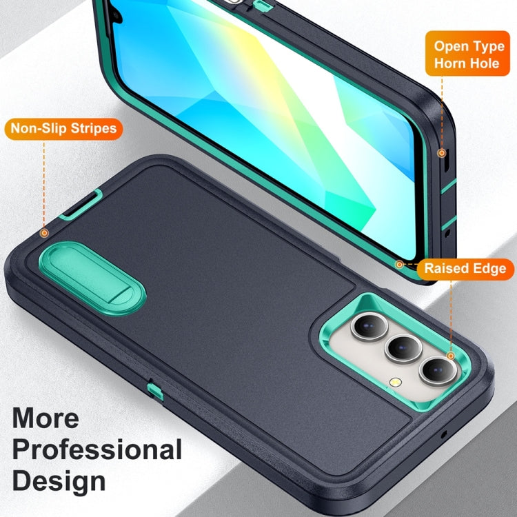 For Samsung Galaxy A16 4G Rugged PC Hybrid Silicone Phone Case with Holder