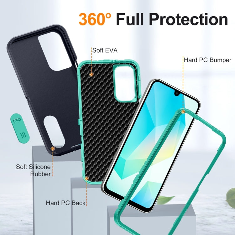 For Samsung Galaxy A16 4G Rugged PC Hybrid Silicone Phone Case with Holder