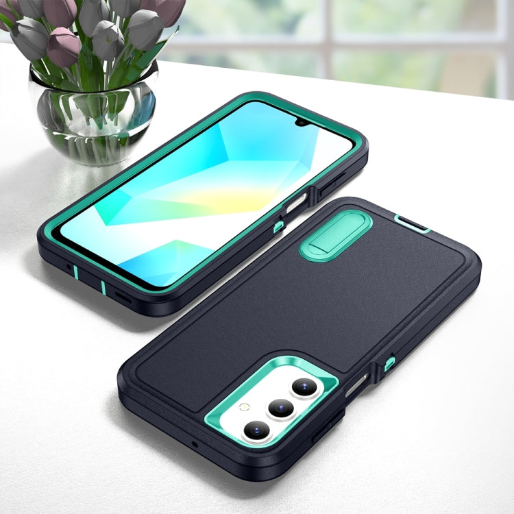 For Samsung Galaxy A16 4G Rugged PC Hybrid Silicone Phone Case with Holder