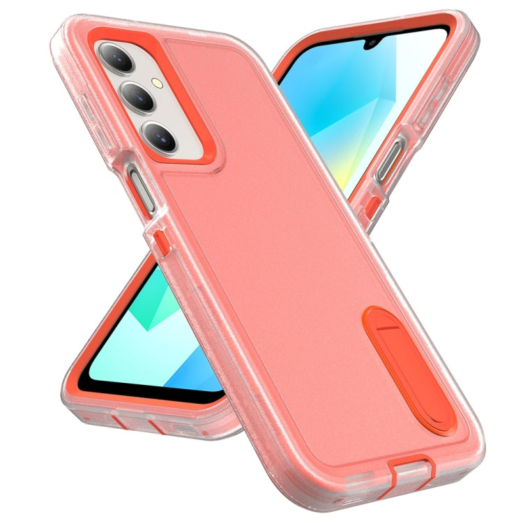 For Samsung Galaxy A16 4G Rugged PC Hybrid Silicone Phone Case with Holder