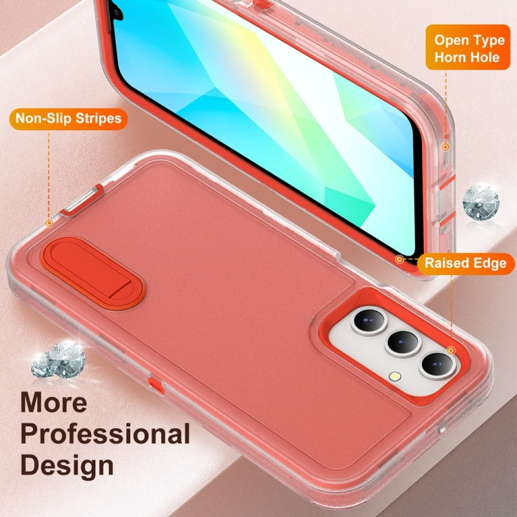 For Samsung Galaxy A16 4G Rugged PC Hybrid Silicone Phone Case with Holder