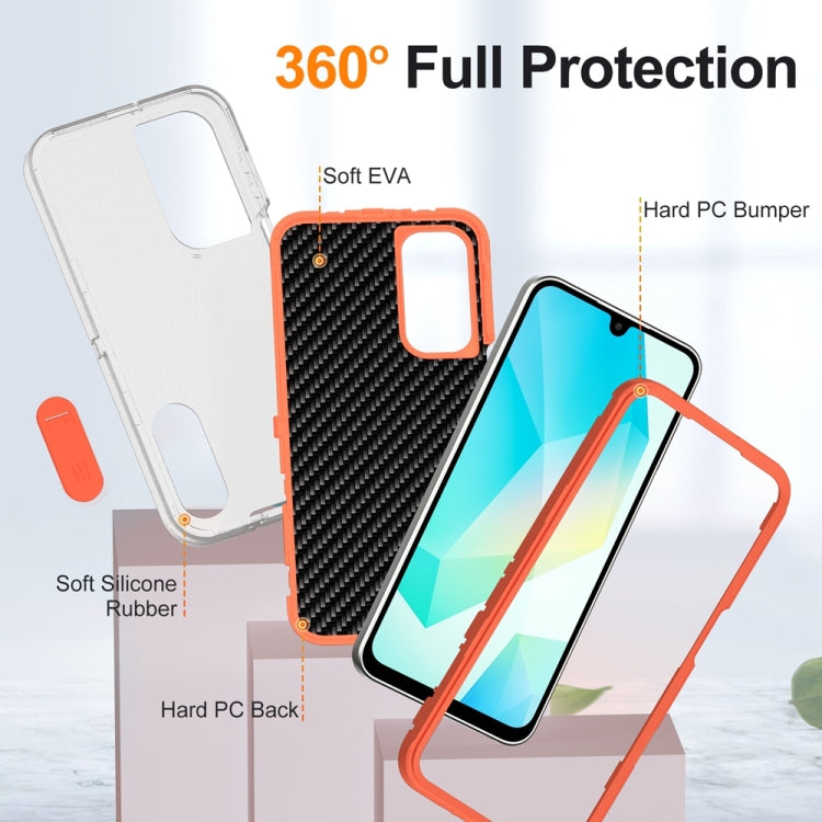 For Samsung Galaxy A16 4G Rugged PC Hybrid Silicone Phone Case with Holder