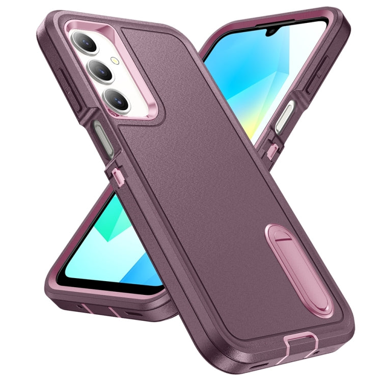 For Samsung Galaxy A16 4G Rugged PC Hybrid Silicone Phone Case with Holder