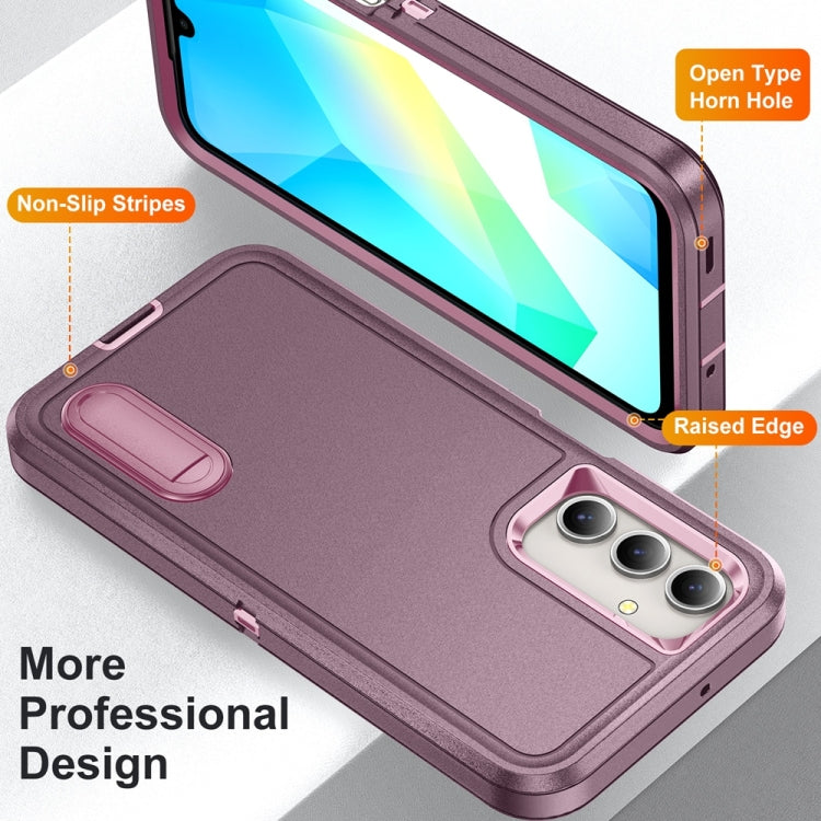 For Samsung Galaxy A16 4G Rugged PC Hybrid Silicone Phone Case with Holder