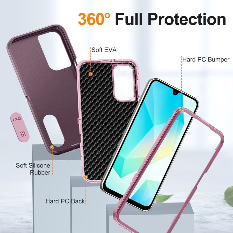 For Samsung Galaxy A16 4G Rugged PC Hybrid Silicone Phone Case with Holder