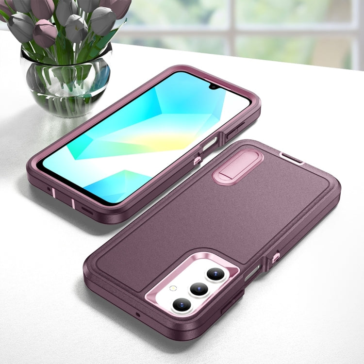 For Samsung Galaxy A16 4G Rugged PC Hybrid Silicone Phone Case with Holder